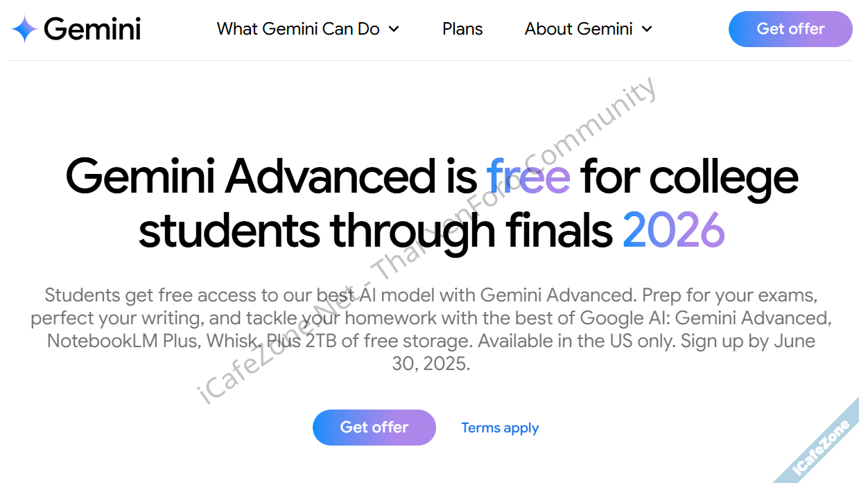 กูเกิลแจก Gemini Advance ให้นักเรียนนักศึกษาใช้ฟรี 1 ปี เฉพาะในสหรัฐ-1.png กูเกิลแจก Gemini Advance ให้นักเรียนนักศึกษาใช้ฟรี 1 ปี เฉพาะในสหรัฐ-1.png