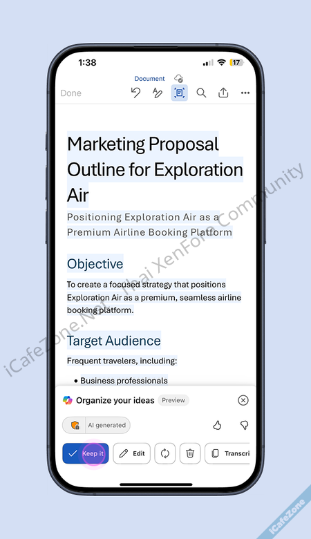 Microsoft Word บนมือถือ เพิ่มฟีเจอร์ Copilot แปลงเสียงพูดเป็นเอกสารแบบมีโครงสร้างหัวข้อ-2.png Microsoft Word บนมือถือ เพิ่มฟีเจอร์ Copilot แปลงเสียงพูดเป็นเอกสารแบบมีโครงสร้างหัวข้อ-2.png