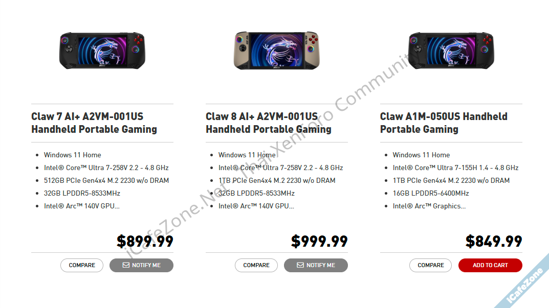 MSI ปรับราคาเครื่องเกมพกพา Claw 78 ในสหรัฐเพิ่ม 100 ดอลลาร์ จากภาษี Trump-1.png